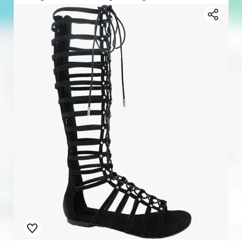 Knee High Flat Gladiator Sandals